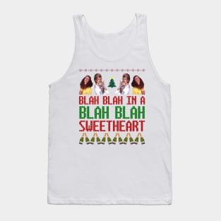 AbFab Ugly Christmas Sweater Design—Blah Blah In a Blah Blah, Sweetheart Tank Top